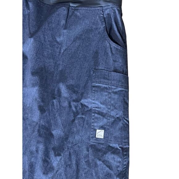 Butter Soft Womens Modest Length Scrub Skirt Yoga Waist Denim Blue Size XS - Picture 3 of 5